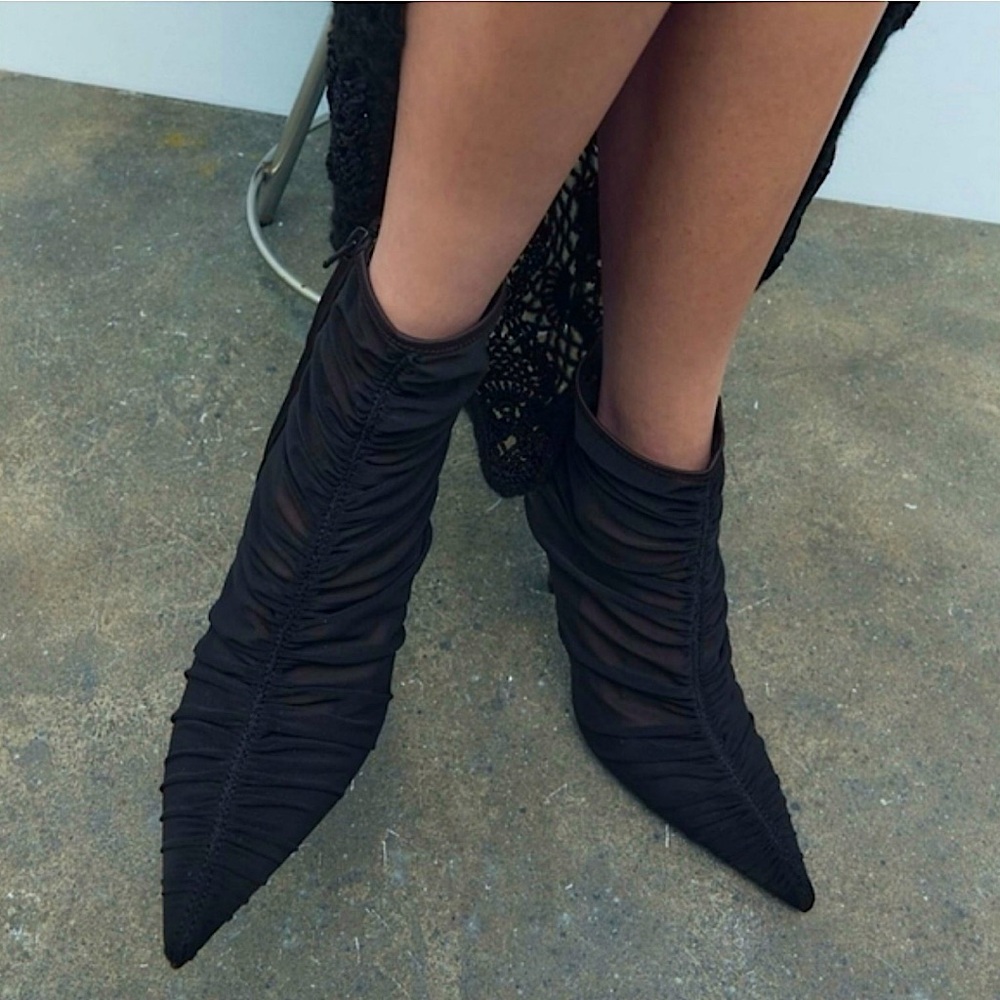 ZARA Mesh Ankle Boots